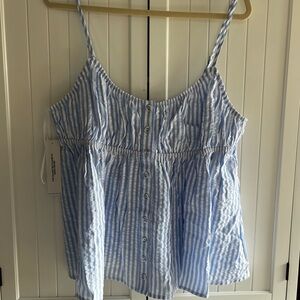 Blue Striped Women's PJ Set